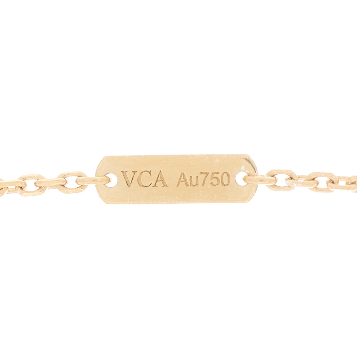 18K Yellow Gold Mother of Pearl Vintage Alhambra Pendant Necklace