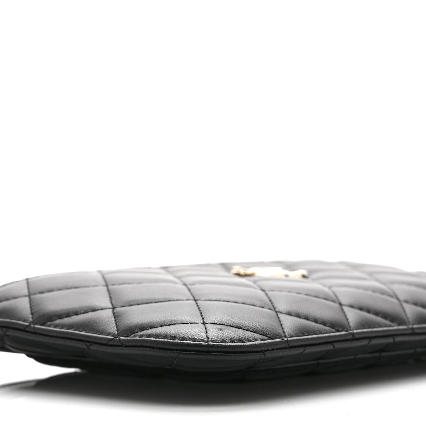 Lambskin Quilted Clutch With Chain Black