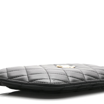 Chanel Lambskin Quilted Clutch With Chain Black 10 of 11