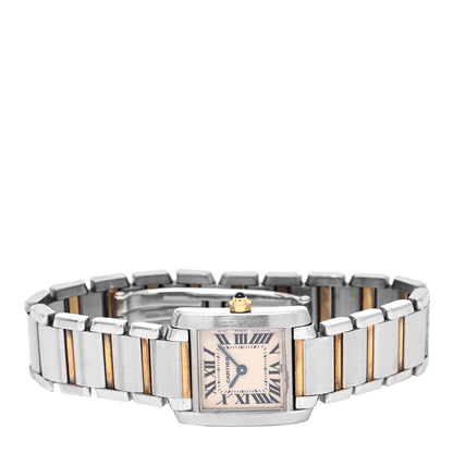 Cartier Stainless Steel 18K Yellow Gold 20mm Tank Francaise Quartz Watch 2 of 5