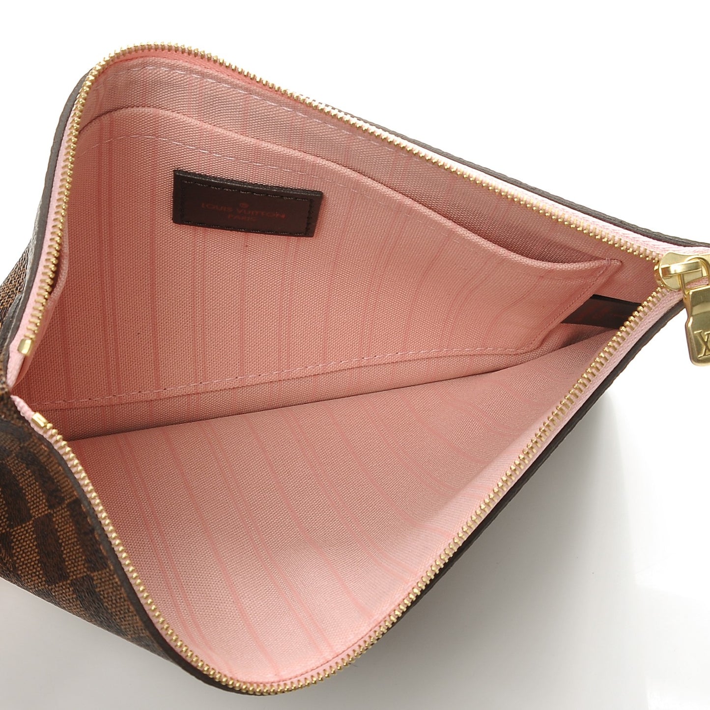 Damier Ebene Neverfull MM GM Pochette Rose Ballerine