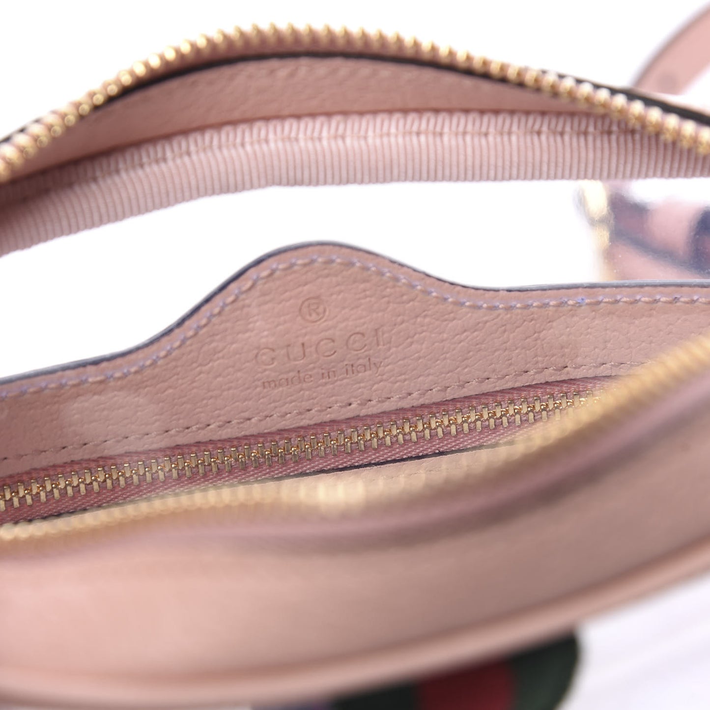 Vinyl Web Mini Ophidia Transparent Shoulder Bag Perfect Pink