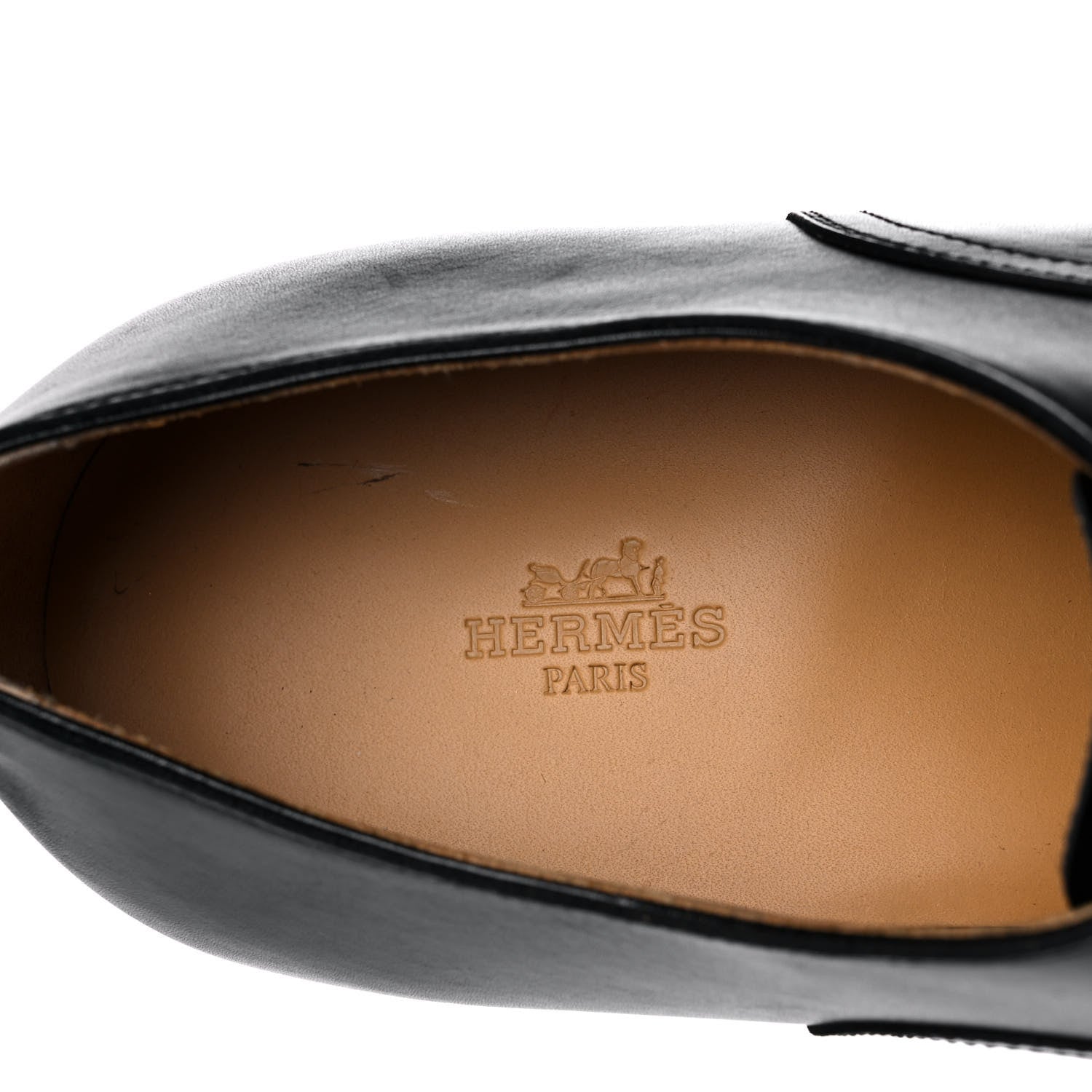 Hermes Calfskin Mens Philip Oxford 46 Black 7 of 11