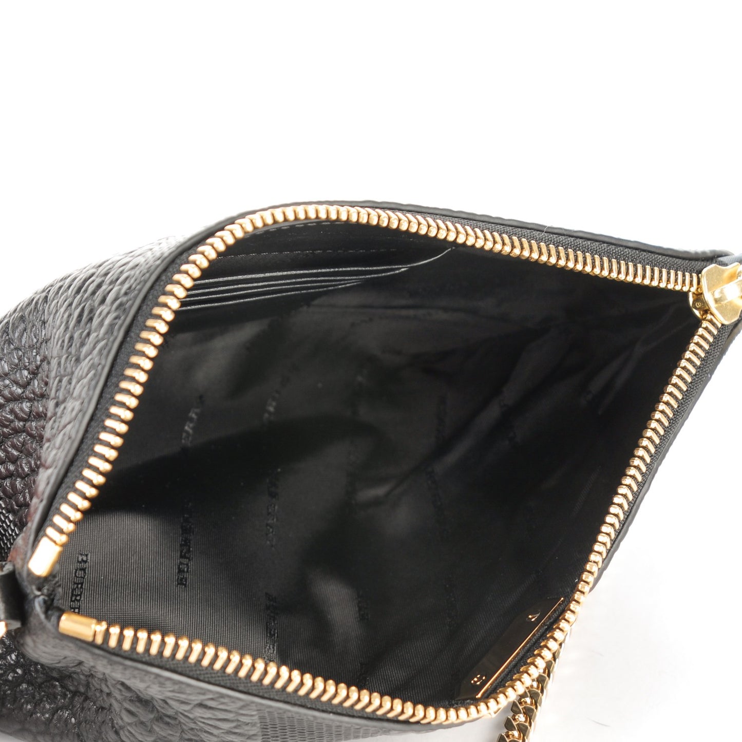 Signature Grain Calfskin Check Embossed Peyton Crossbody Clutch Bag Black