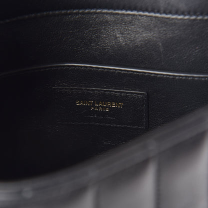 Saint Laurent Lambskin Matelasse Monogram Medium Vicky Chain Bag Black 6 of 8