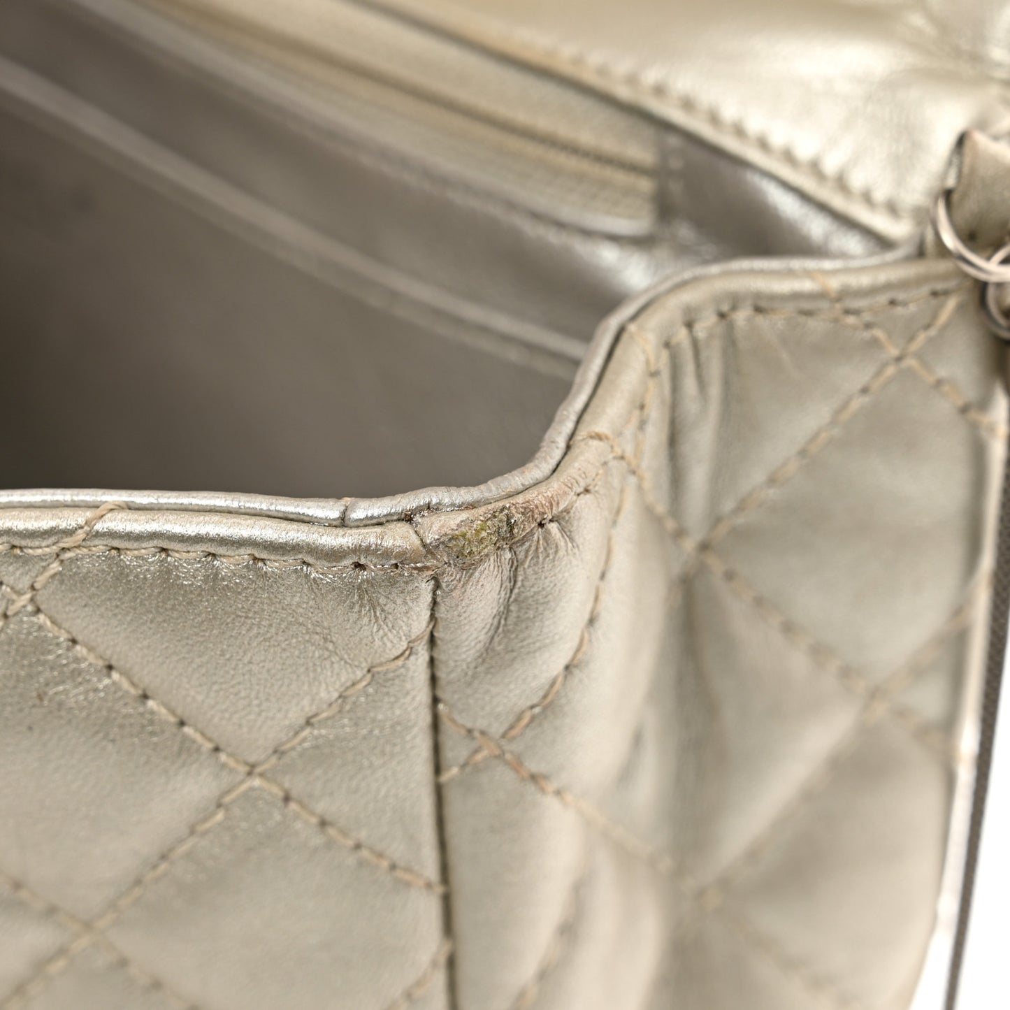 Metallic Lambskin Quilted Snake Chain 2.55 Reissue Flap Silver