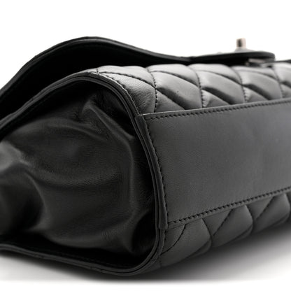 Chanel Lambskin Quilted Jumbo Grocery By Chanel Drawstring Shopping Bag Black 9 of 10