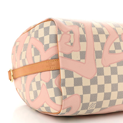 Louis Vuitton Damier Azur Tahitienne Speedy Bandouliere 30 Rose Ballerine 9 of 10