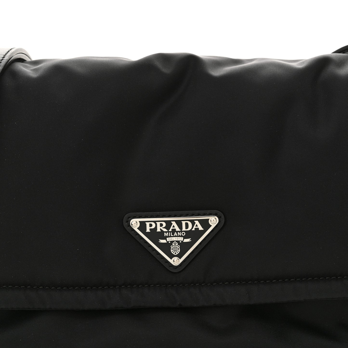 Re-Nylon Vitello Padded Small Flap Shoulder Bag Black