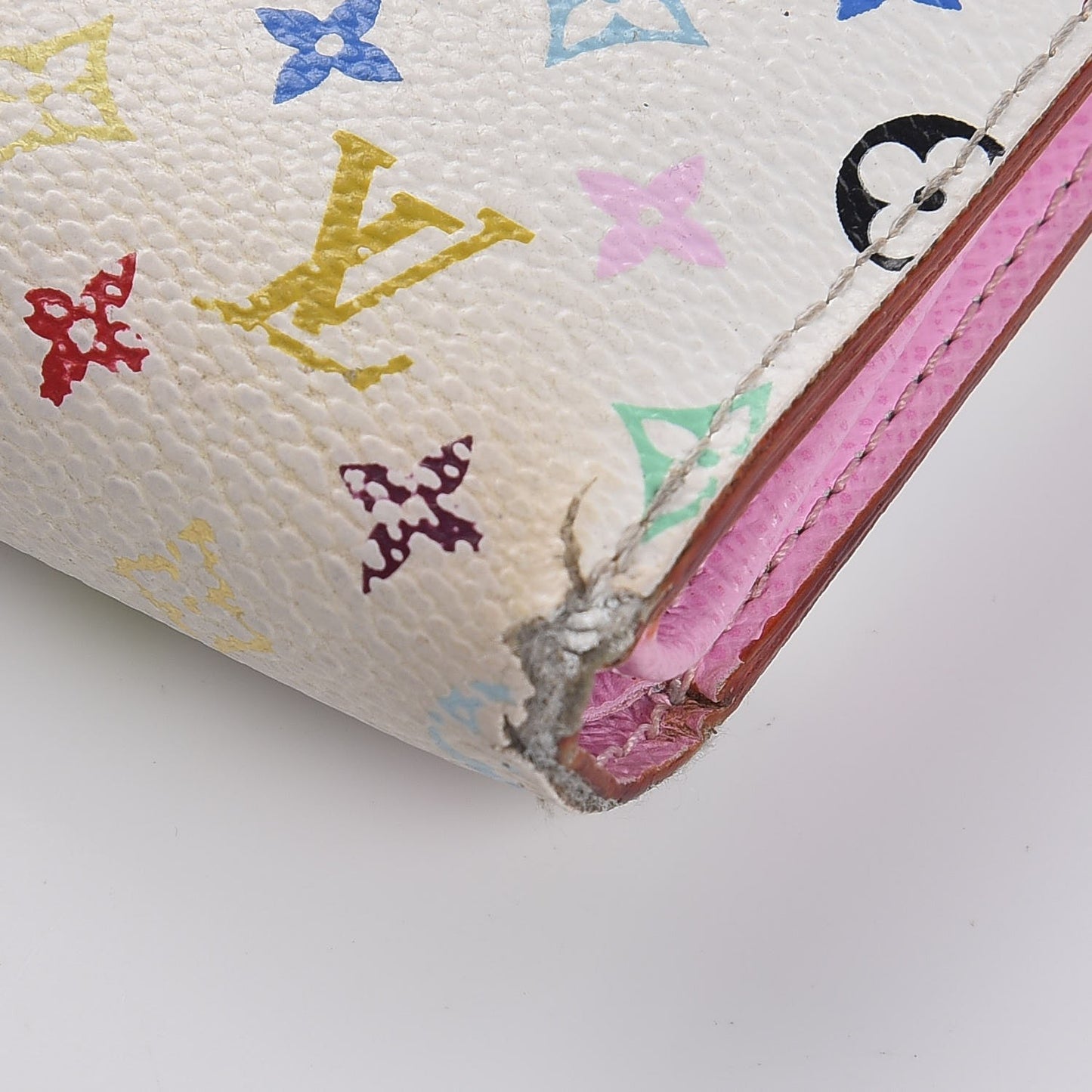 Monogram Multicolor Joey Wallet White Litchi