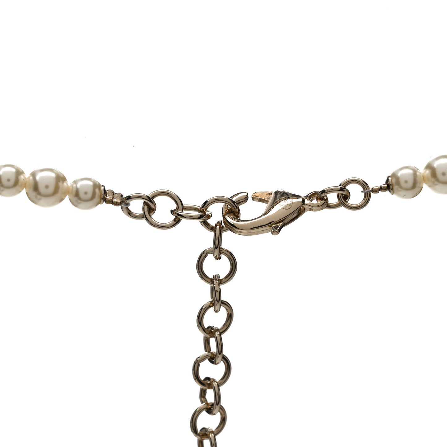 Metal Crystal Pearl CC Star Short Pendant Necklace Gold