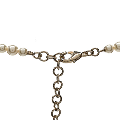 Chanel Metal Crystal Pearl CC Star Short Pendant Necklace Gold 4 of 6