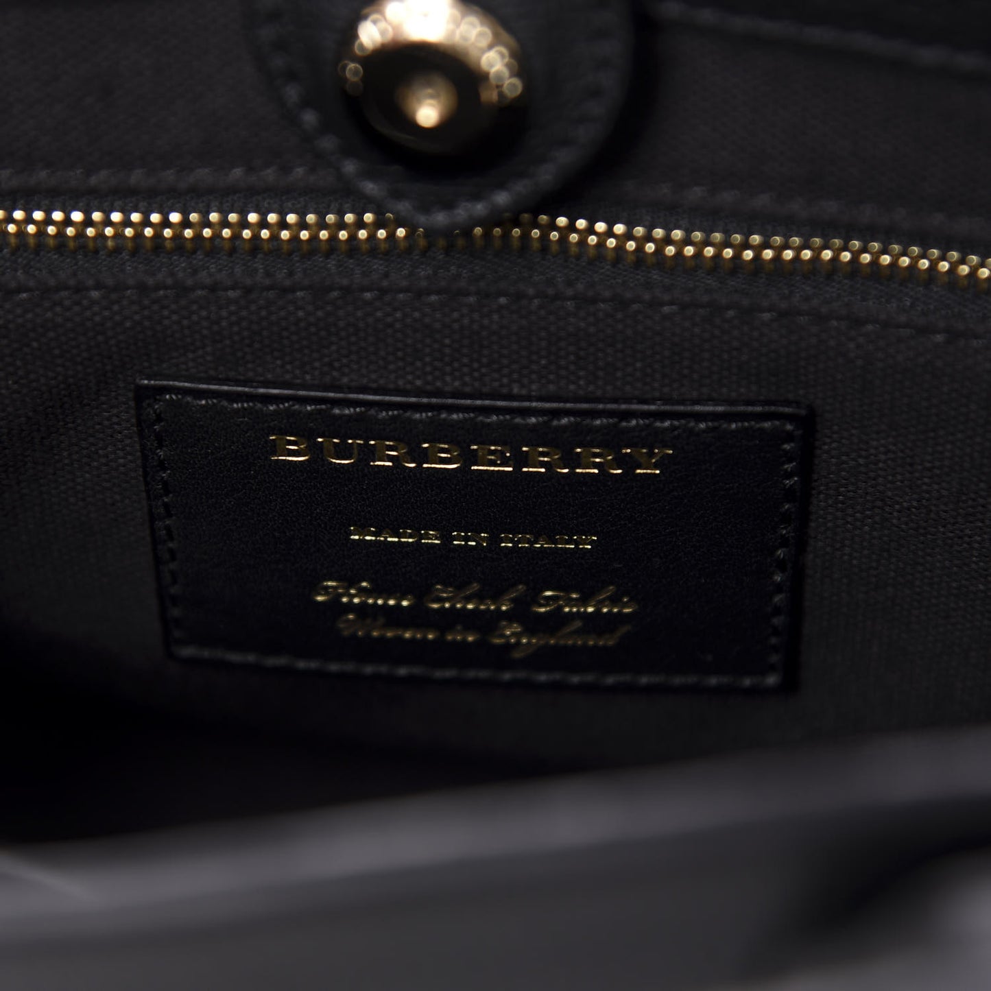 Grainy Calfskin House Check Small Banner Tote Black