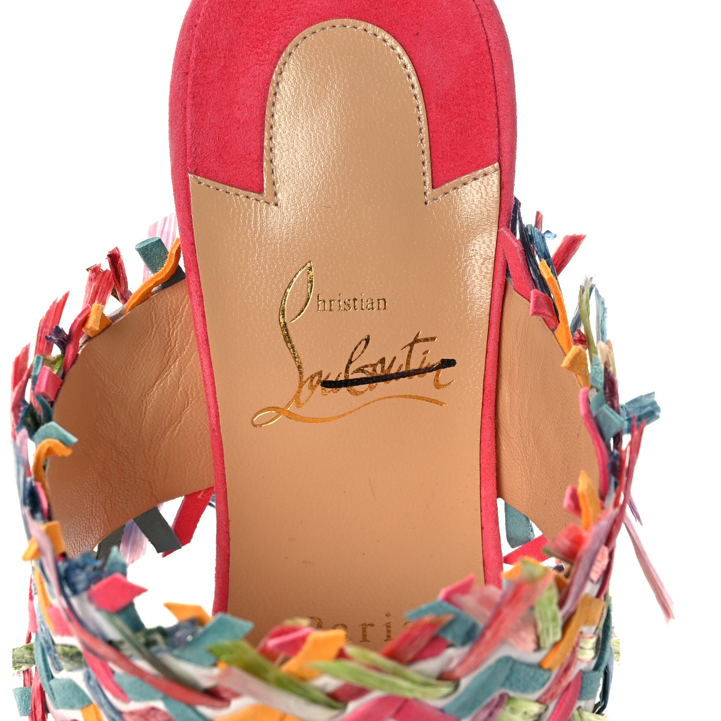 Nappa Velvet Suede Raffia Meroine 85 Sandals 40 Multicolor