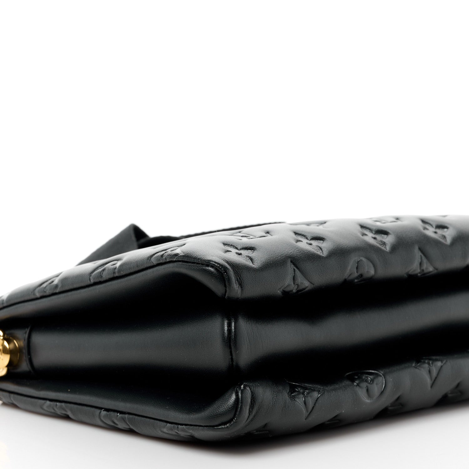 Louis Vuitton LOUIS VUITTON Lambskin Embossed Monogram Coussin PM Black 10 of 12