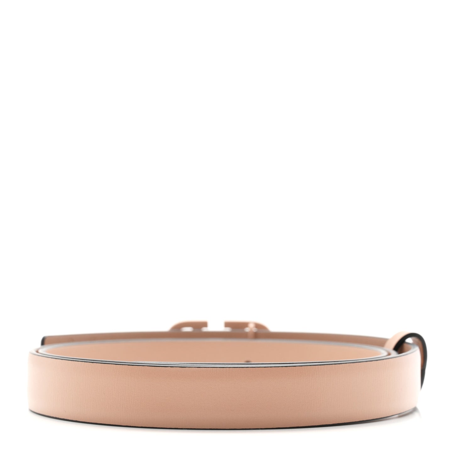Glossy Calfskin Monochrome VLogo 20mm Belt  90 36 Rose Cannelle