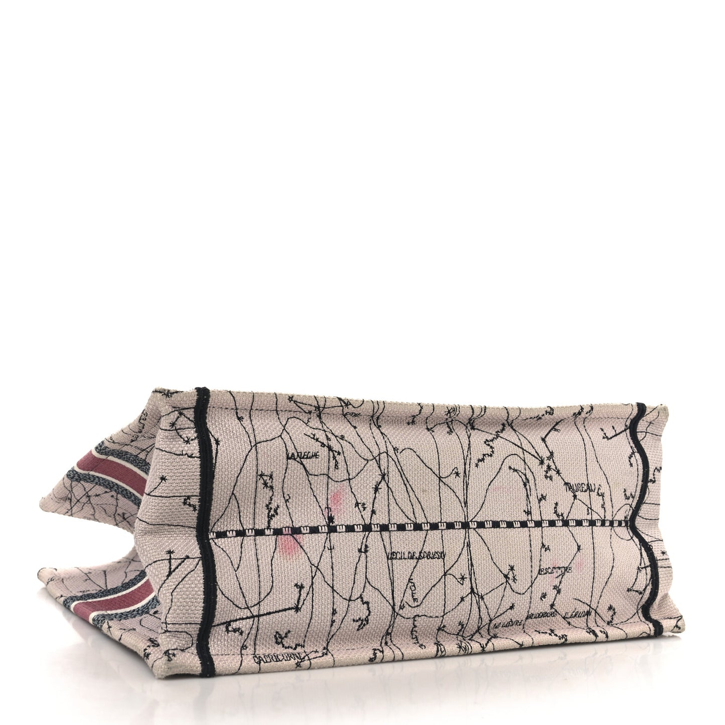 Canvas Embroidered Medium Zodiac Book Tote Latte Multicolor