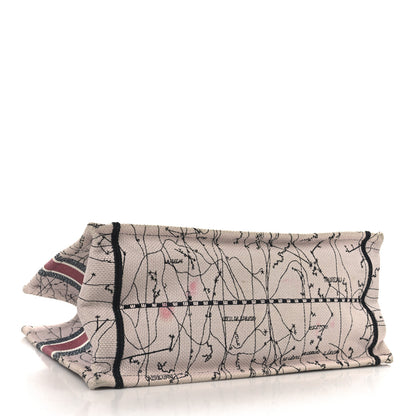 Christian Dior Canvas Embroidered Medium Zodiac Book Tote Latte Multicolor 4 of 14