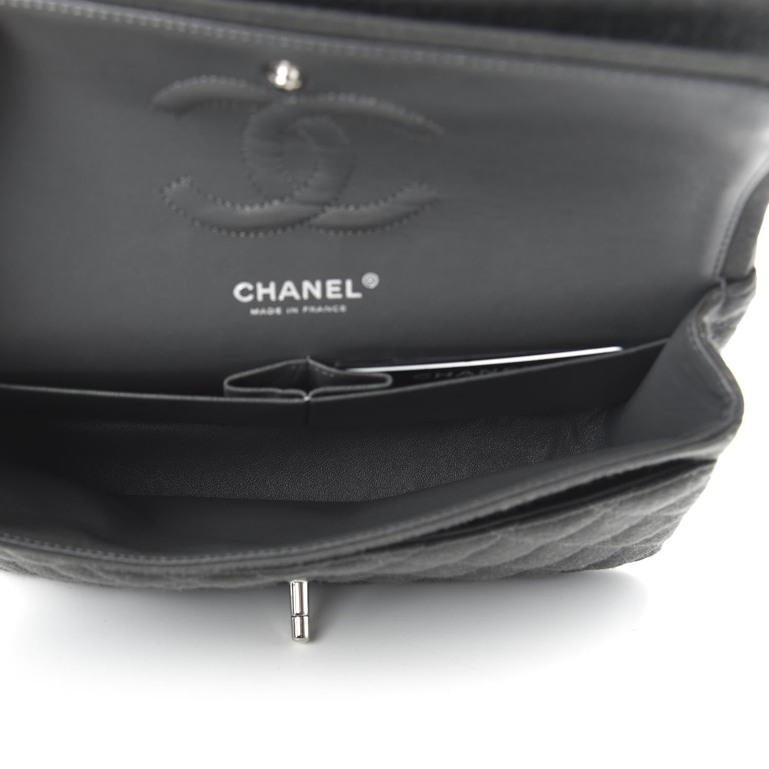 Chanel Jersey Quilted Medium Double Flap Grey 5 of 11