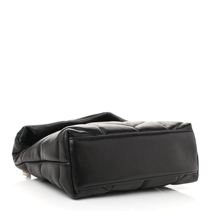 Saint Laurent Lambskin Quilted Toy Loulou Puffer Monogram Chain Satchel Black 4 of 9