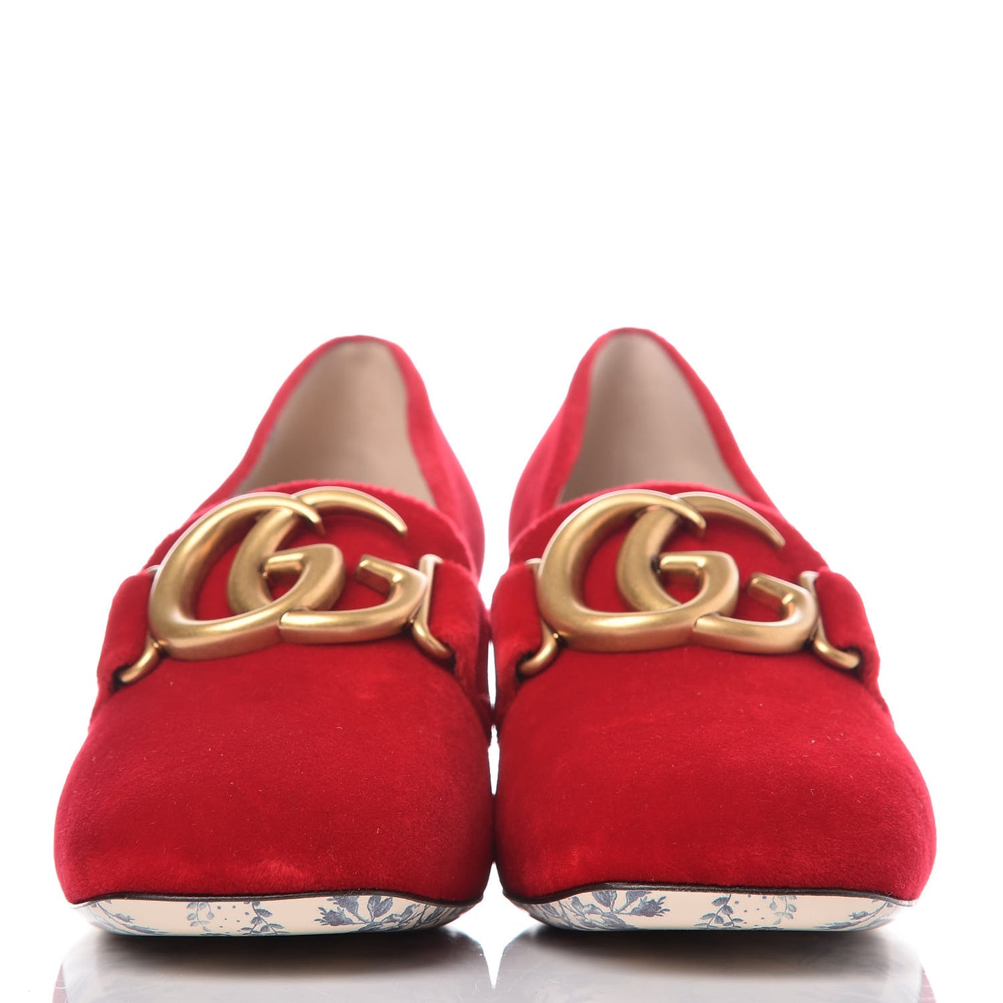 Softy Velvet GG Victoire 55mm Loafer Pumps 37 Hibiscus Red