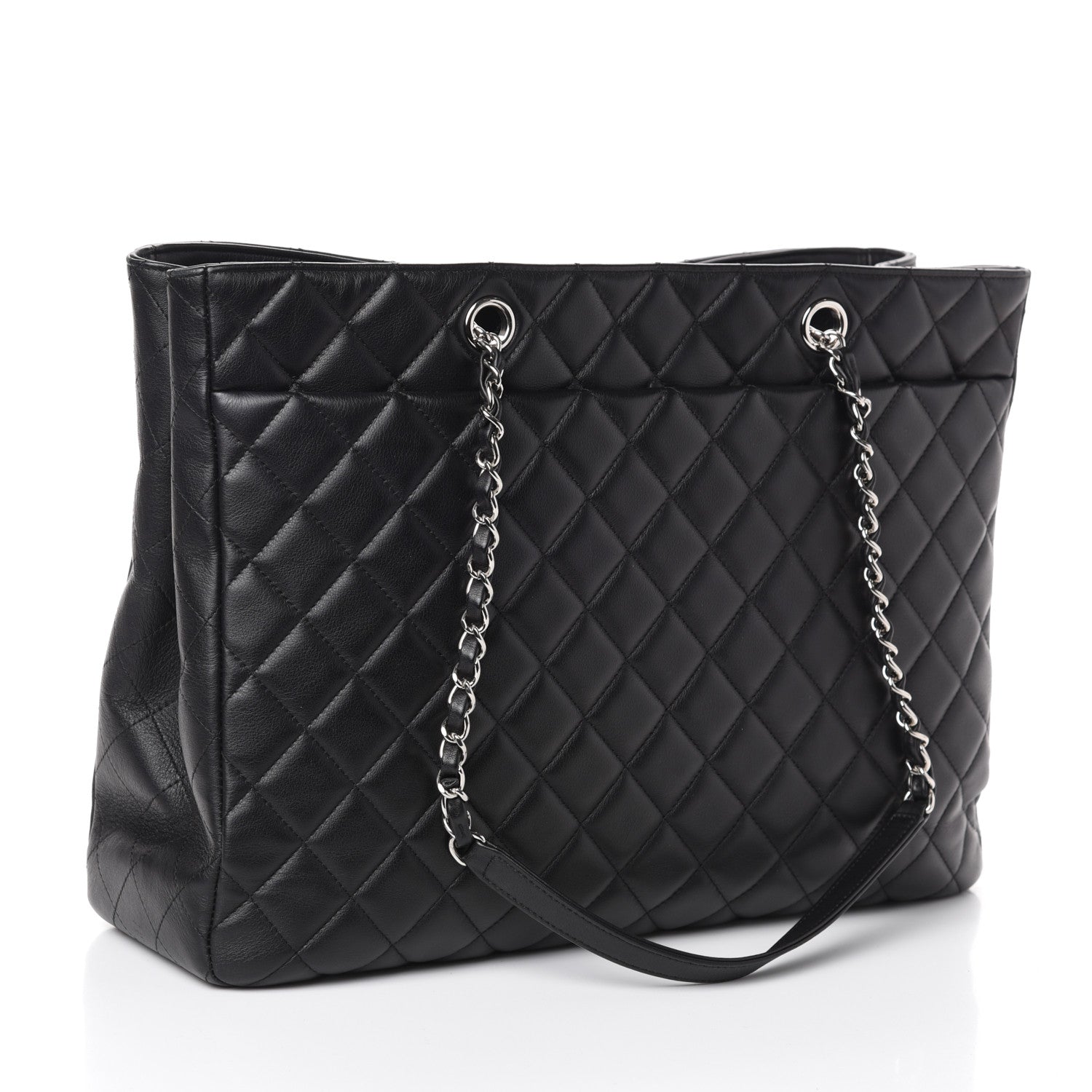 Chanel Calfskin Quilted Large Classic Shopping Tote Black 3 of 10