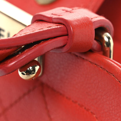 Chanel Grained Calfskin Stitched Mini Label Click Shopper Tote Red 14 of 14