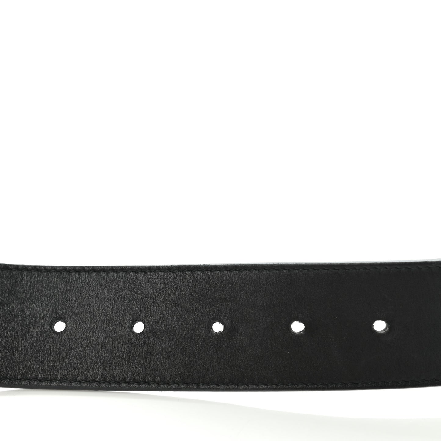 Moon Calfskin Pearl Double G 40mm Belt 80 32 Black Cream