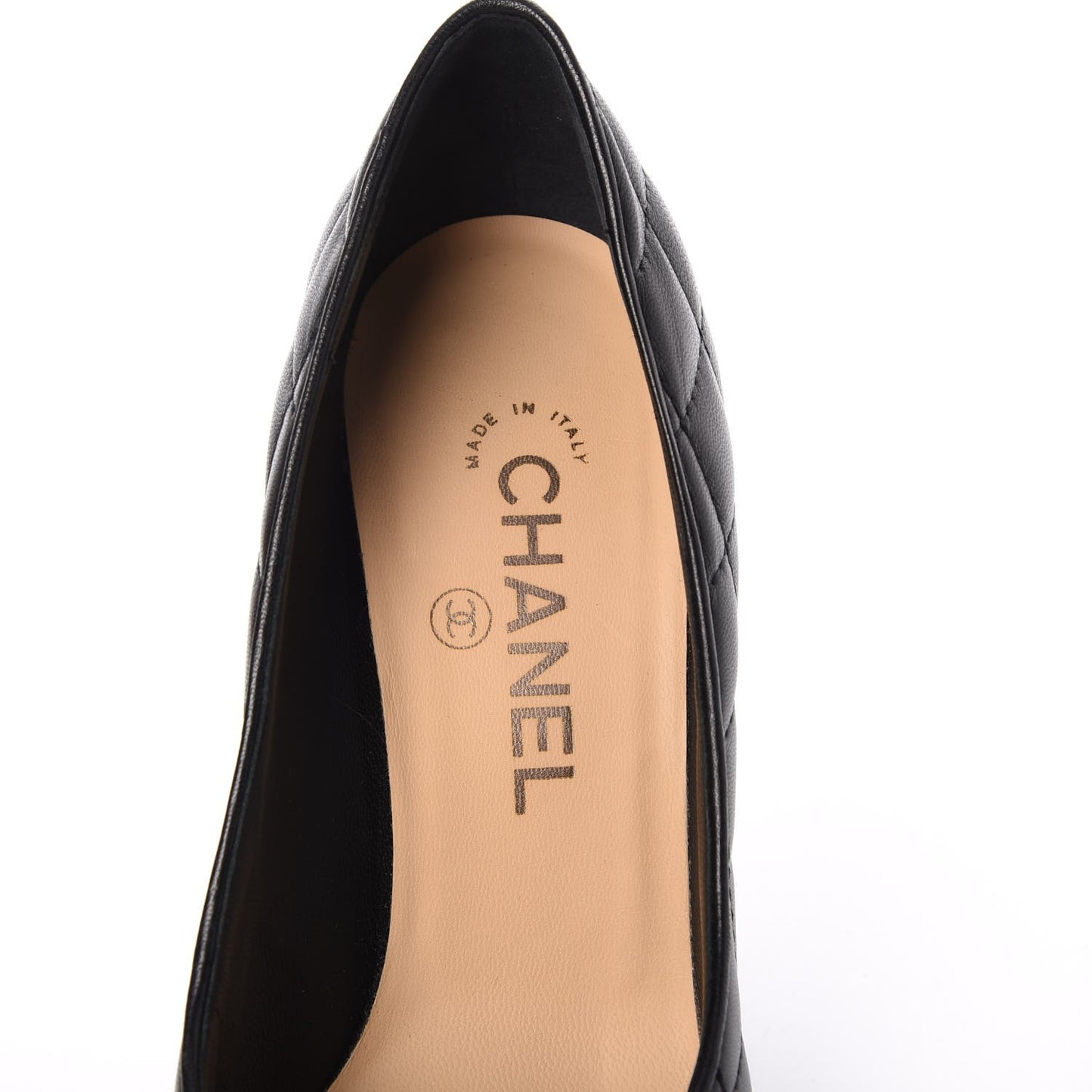Lambskin Quilted Cap Toe Pumps 37.5 Black