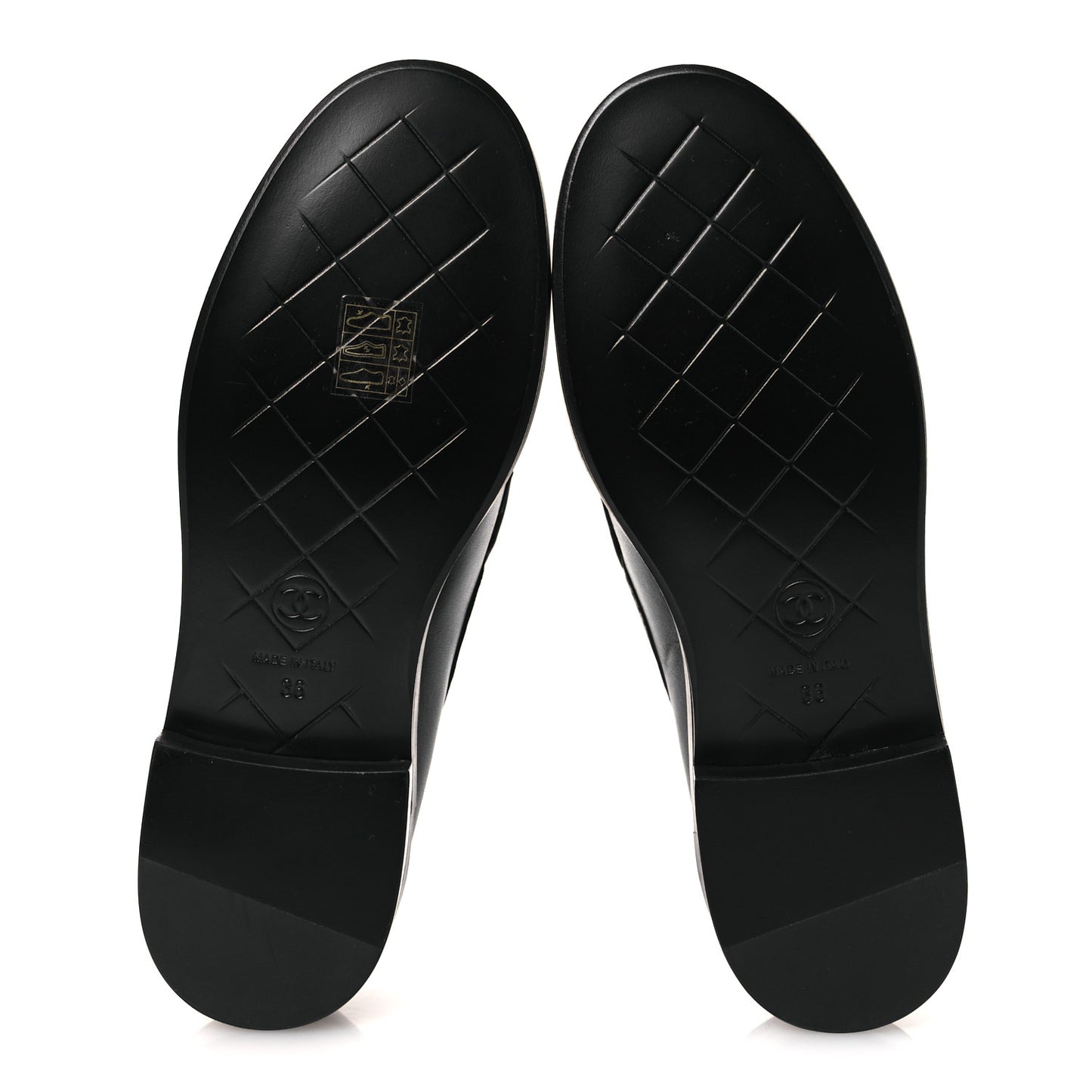 Lambskin Quilted CC Turnlock Loafers 36 Black