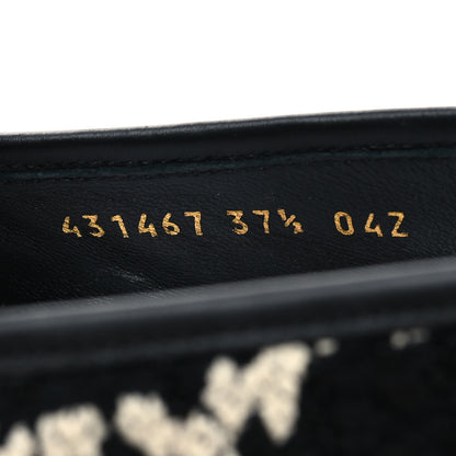 Gucci Tweed GG Monogram Horsebit Womens Jordaan Loafers 37.5 Black Natural 6 of 9