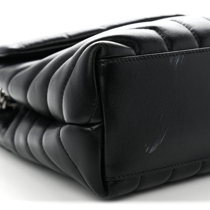Saint Laurent Calfskin Y Quilted Monogram Small Loulou Chain Satchel Black 9 of 11