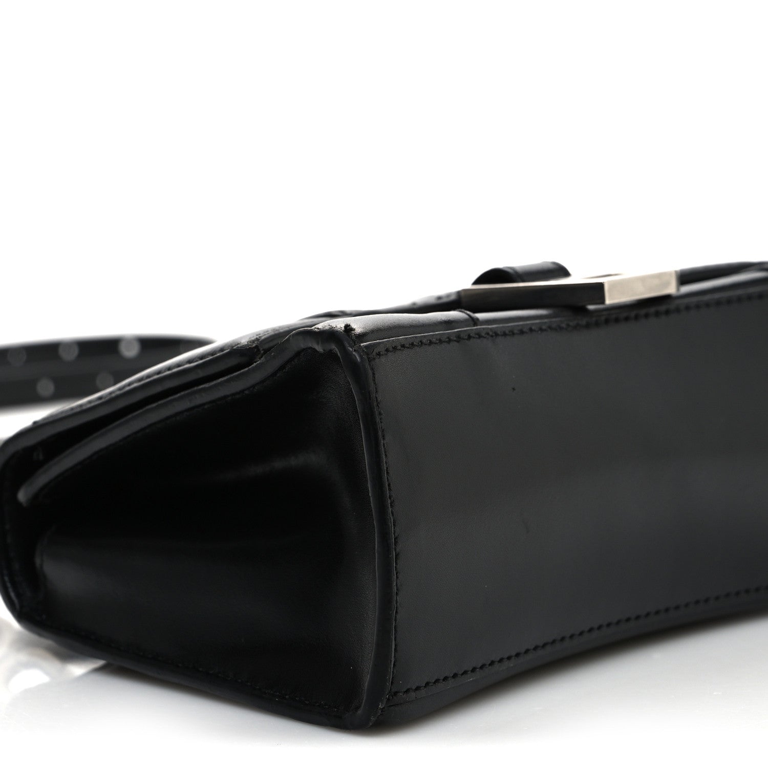 Balenciaga Box Calfskin Graffiti Logo Hourglass Top Handle Bag XS Black Silver 9 of 13
