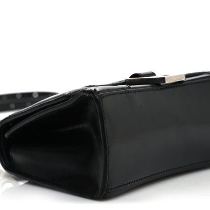 Balenciaga Box Calfskin Graffiti Logo Hourglass Top Handle Bag XS Black Silver 9 of 13