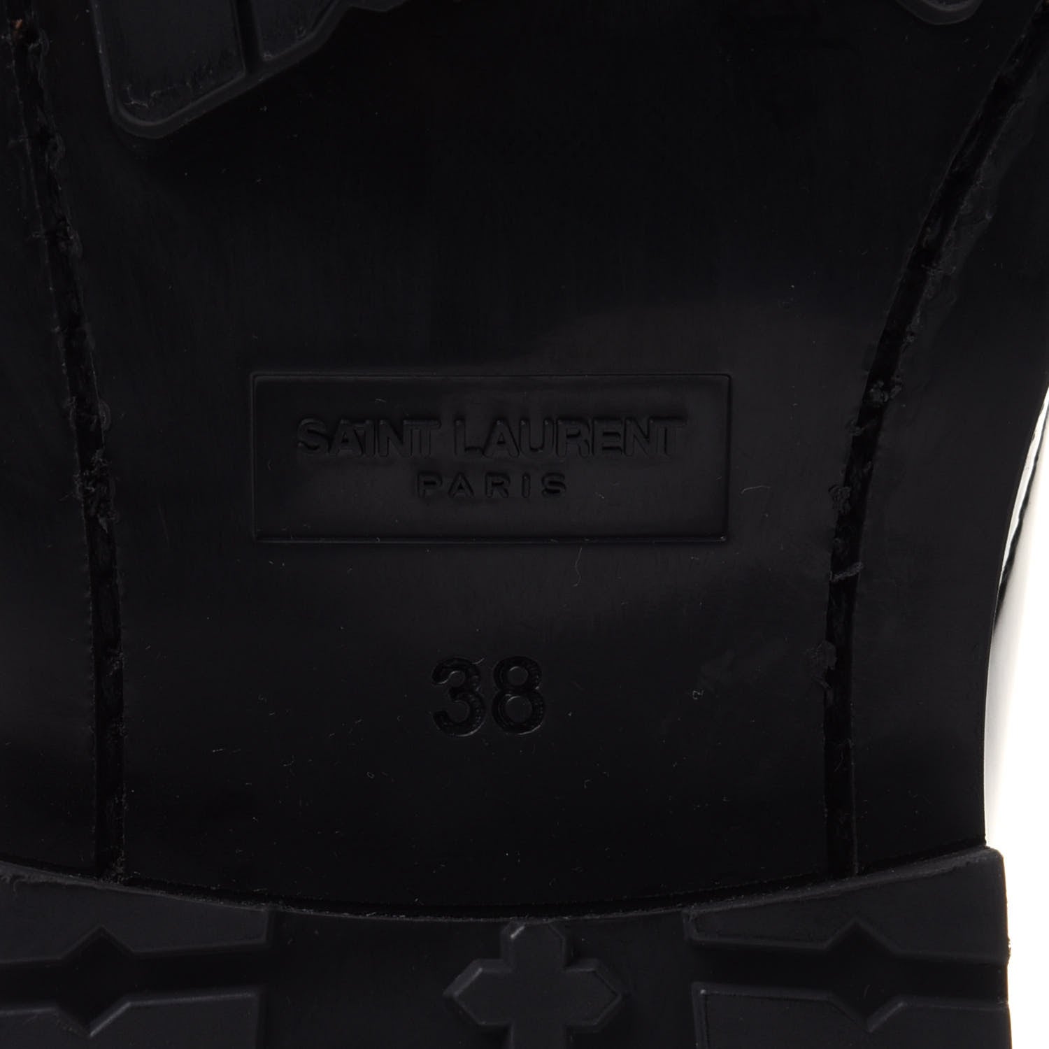 Saint Laurent Calfskin Womens Army Combat Boots 38 Black 7 of 9