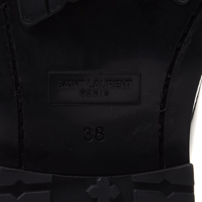 Saint Laurent Calfskin Womens Army Combat Boots 38 Black 7 of 9