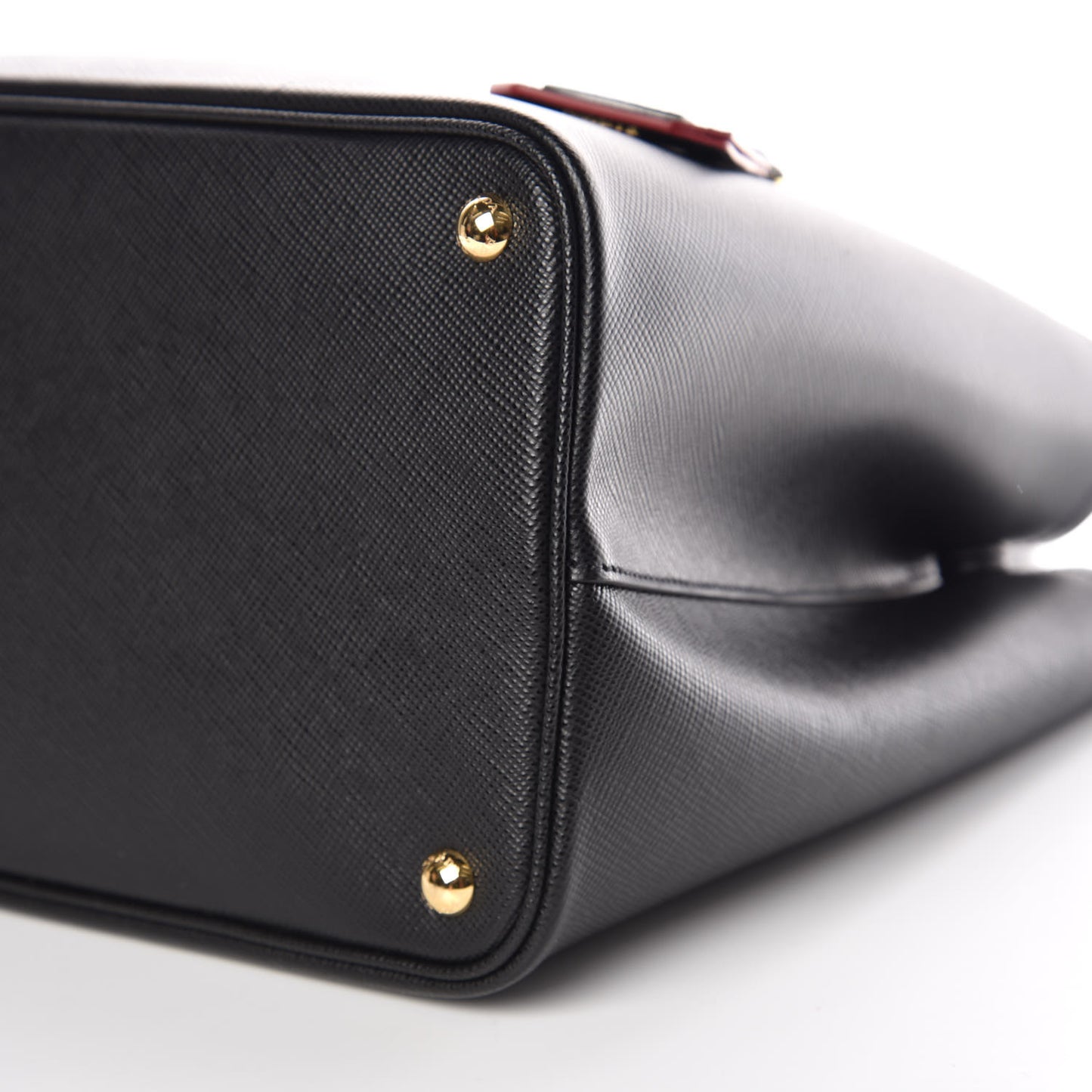 Saffiano Cuir Large Double Bag Black Fuoco