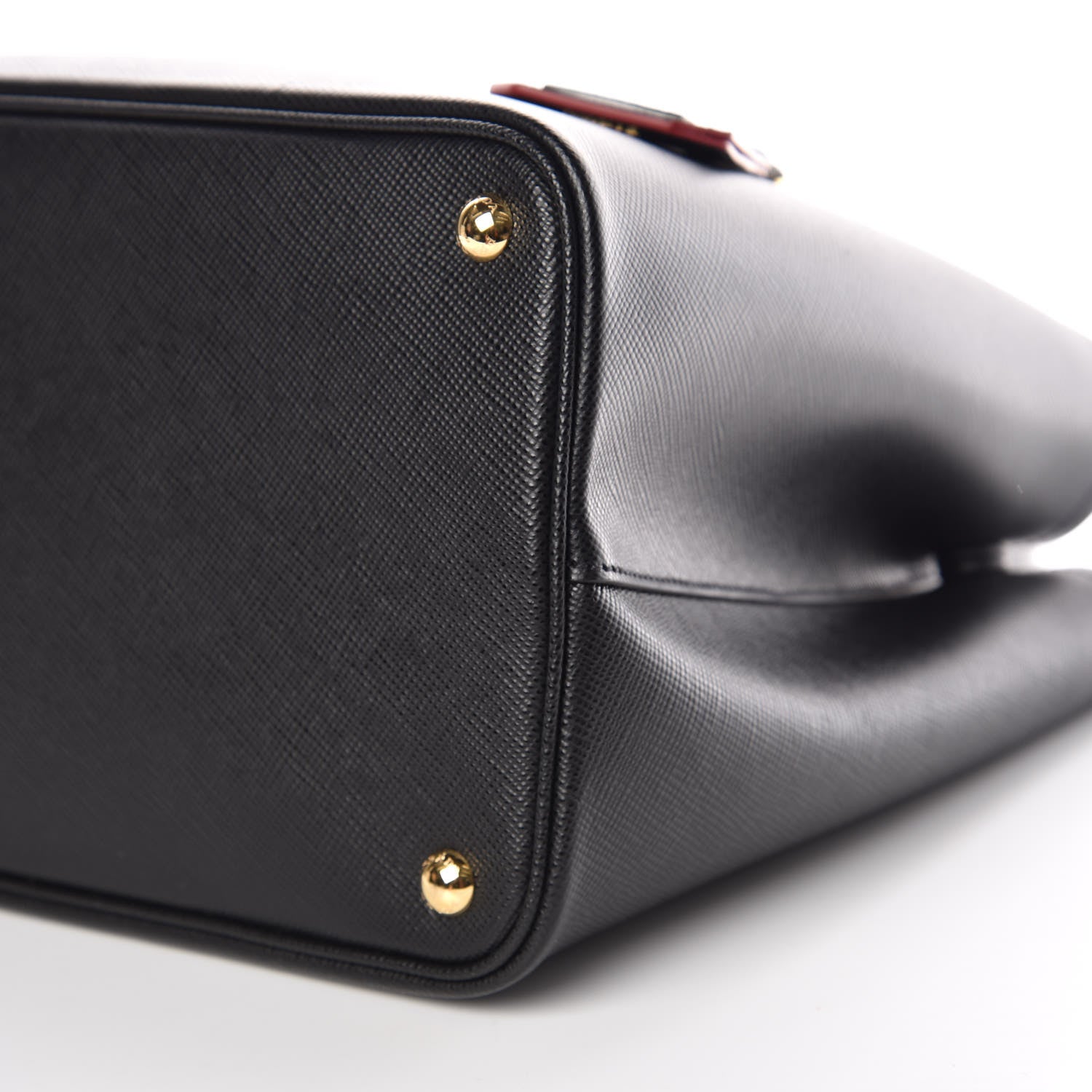 Prada Saffiano Cuir Large Double Bag Black Fuoco 7 of 11
