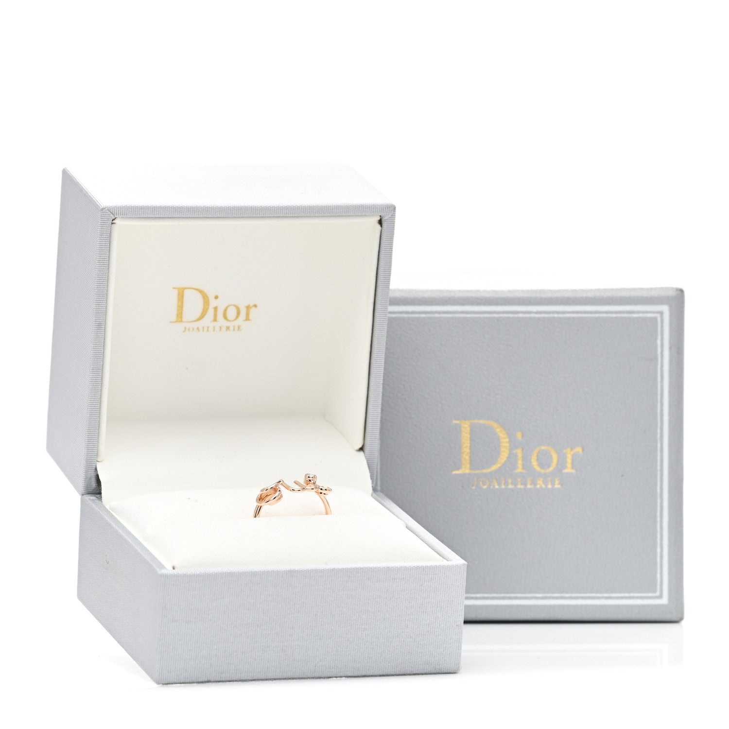 Christian Dior 18K Rose Gold Diamond Oui Ring 49 4.75 1117384
