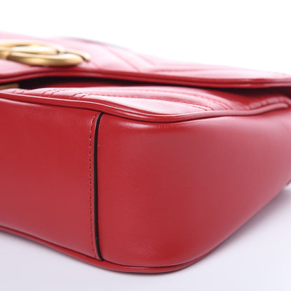 Gucci Calfskin Matelasse Small GG Marmont Shoulder Bag Hibiscus Red 10 of 11