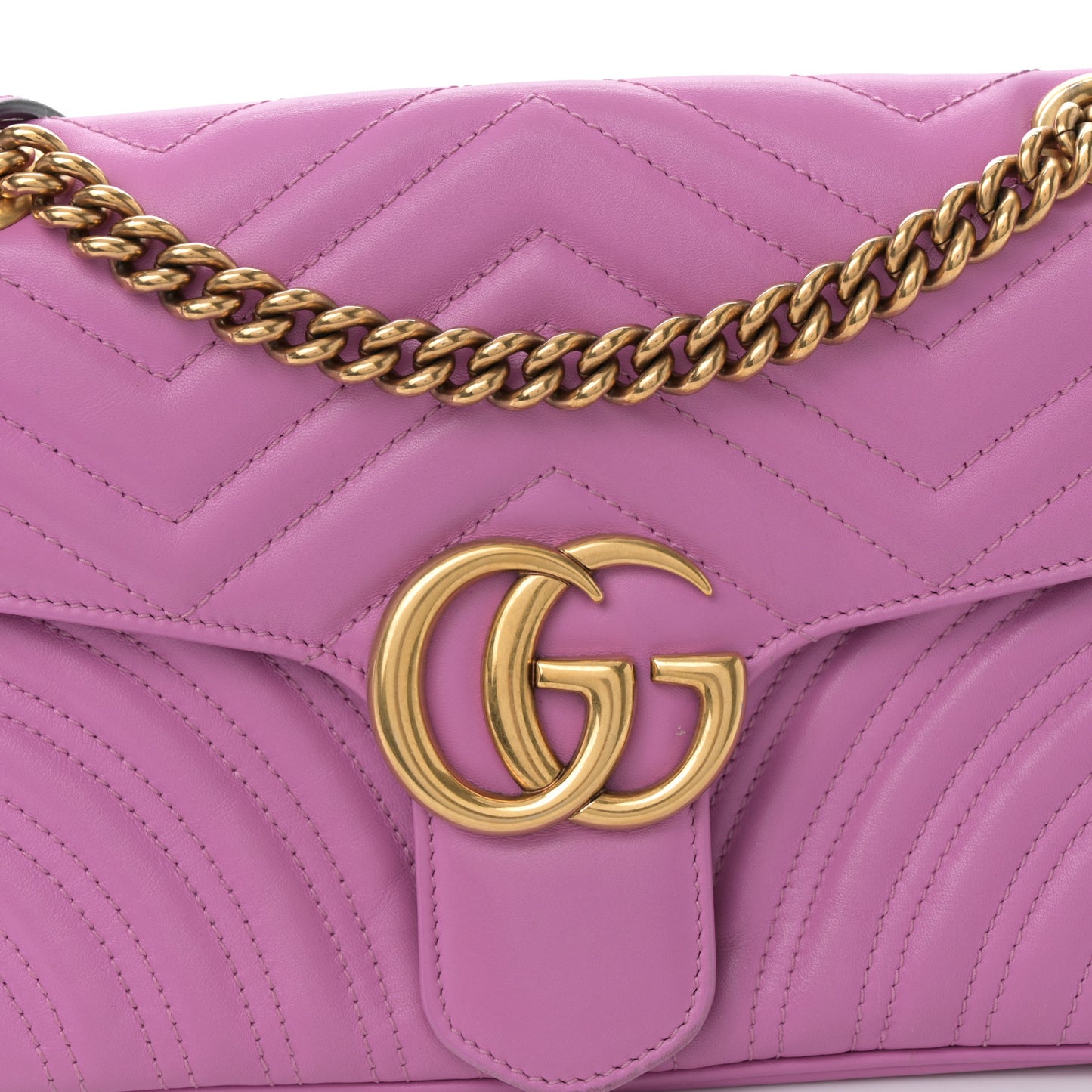 Calfskin Matelasse Small GG Marmont Shoulder Bag Candy Mousse