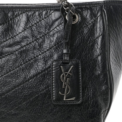 Saint Laurent Crinkled Calfskin Matelasse Monogram Large Niki Shopping Tote Bag Black 10 of 10