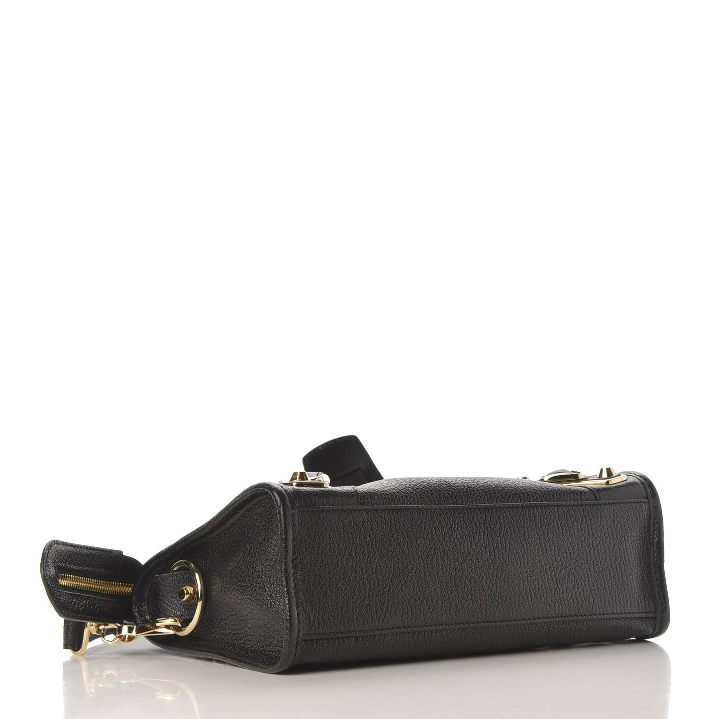 Chevre Gold Metallic Edge Hardware Mini City Black