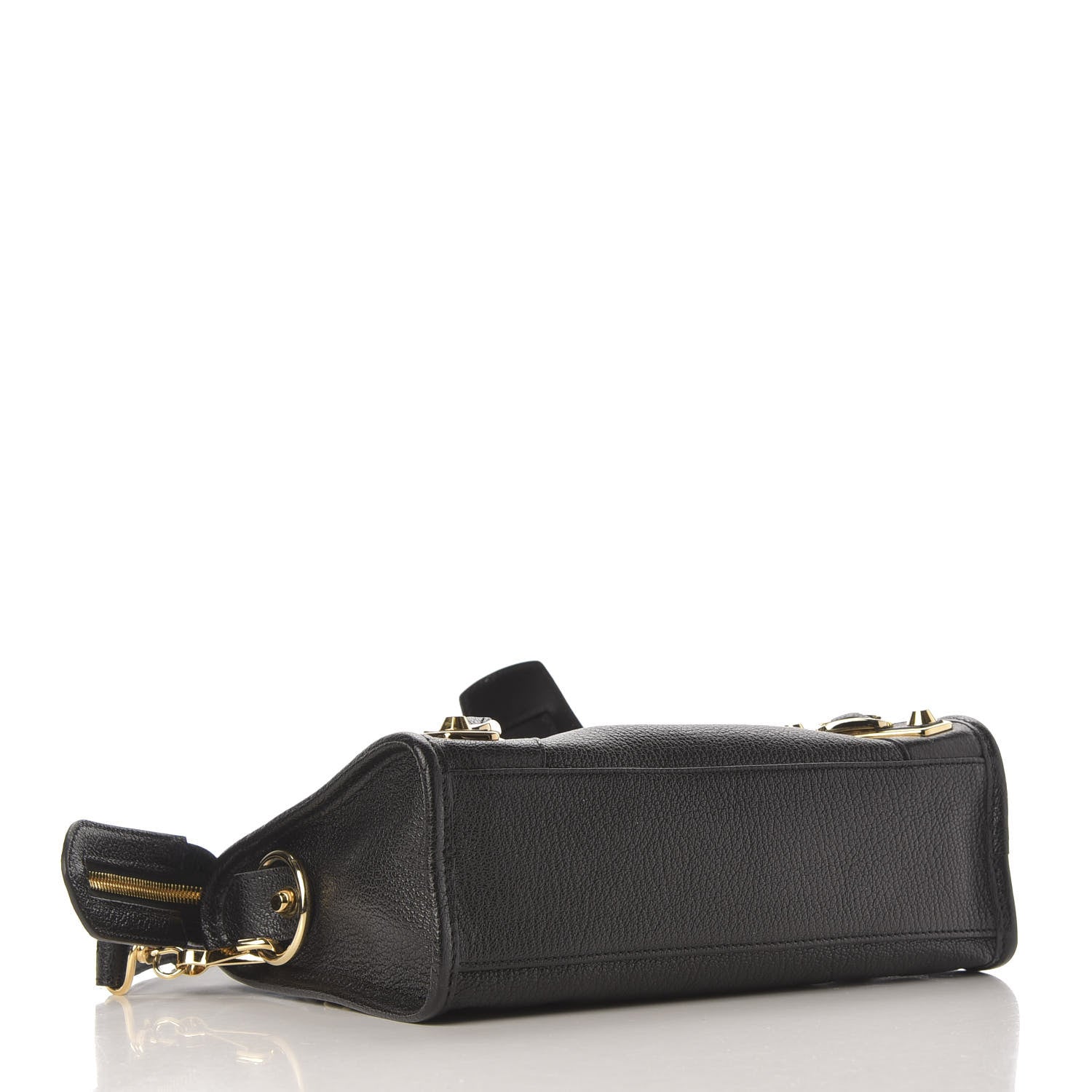 Balenciaga Chevre Gold Metallic Edge Hardware Mini City Black 5 of 12