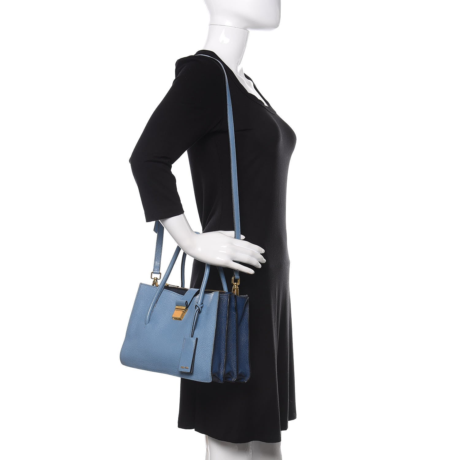Miu Miu Goatskin Madras Shopping Tote 2 of 9