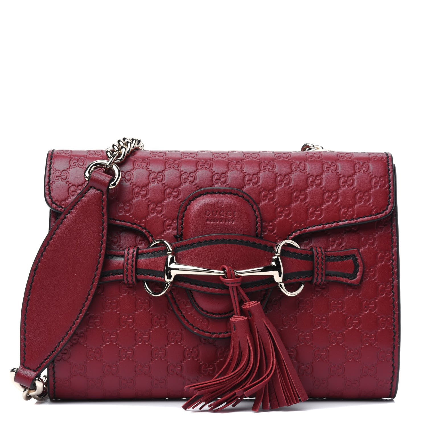 Gucci Soft Microguccissima Mini Emily Chain Shoulder Bag Rosso 1 of 11