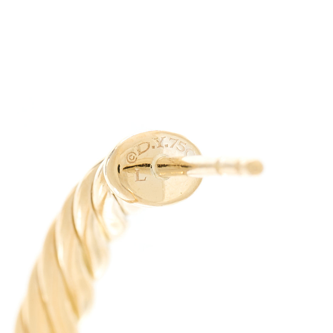 18K Yellow Gold Medium Cablespira Hoop Earrings
