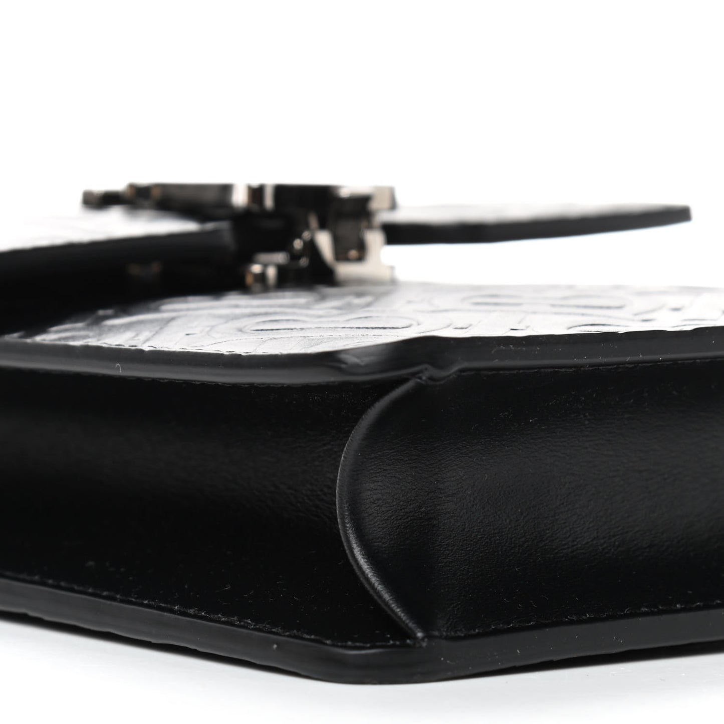 Calfskin Embossed Monogram TB Robin Bag Black