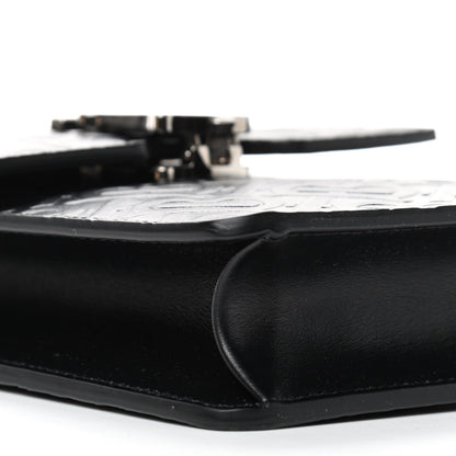 Burberry Calfskin Embossed Monogram TB Robin Bag Black 7 of 8
