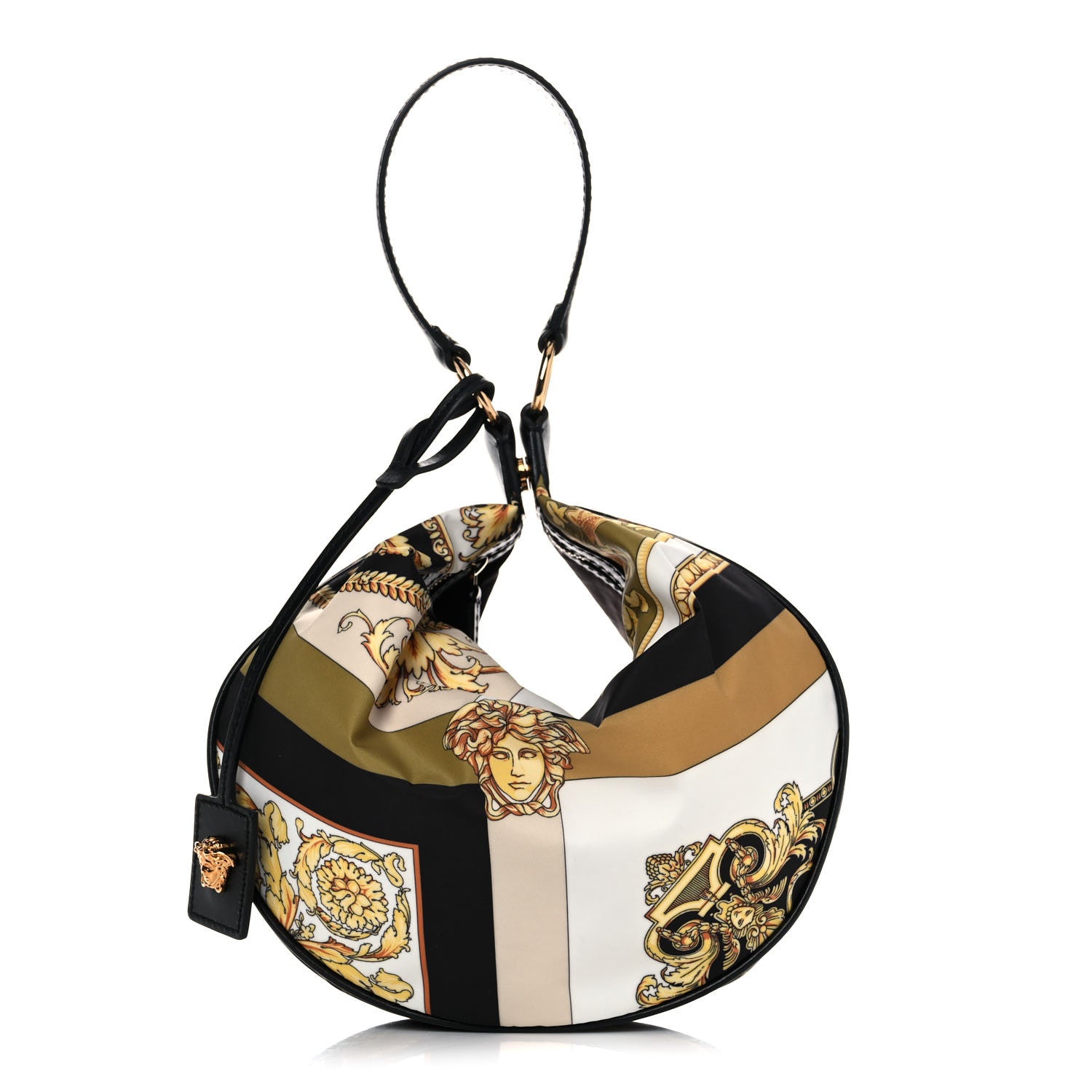 Versace Nylon Calfskin Barocco Mosaic Python Print Hobo Bag Multicolor 3 of 12